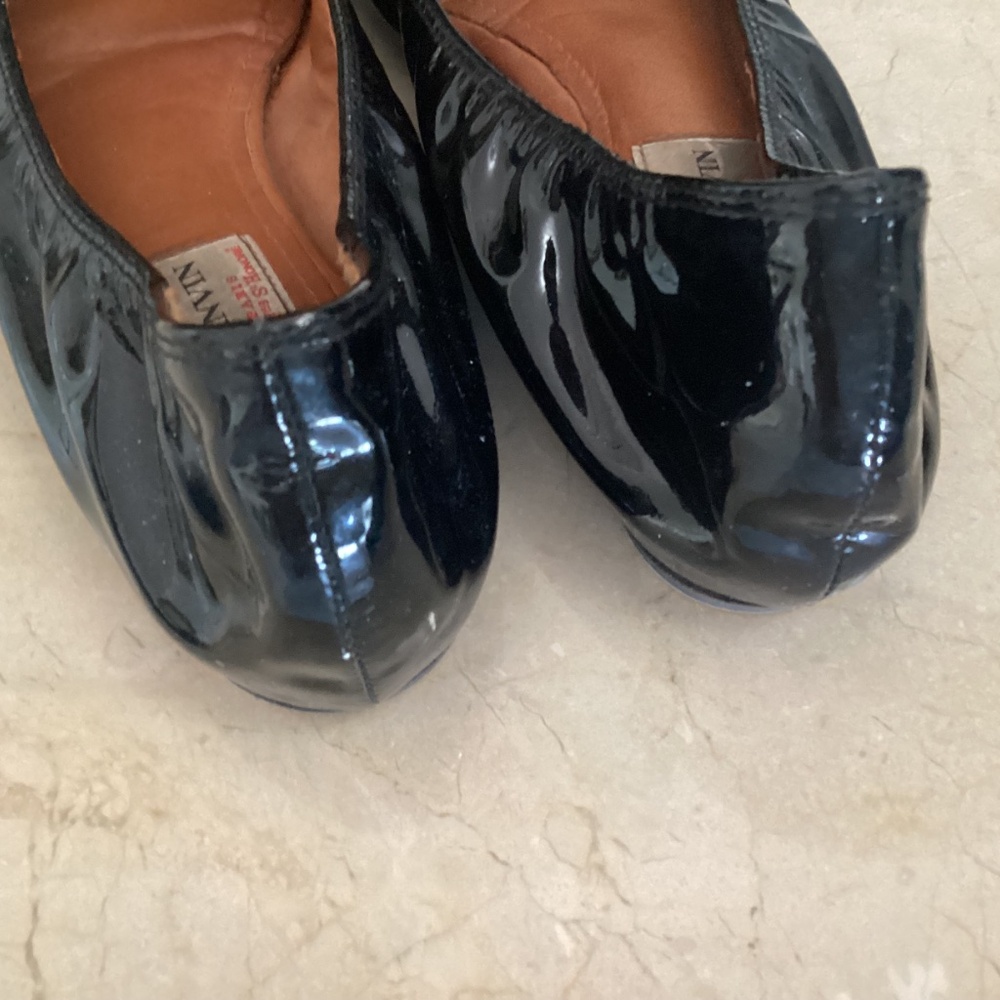 Lanvin Black Patent Leather Ballet Flats 40 - Picture 3 of 6